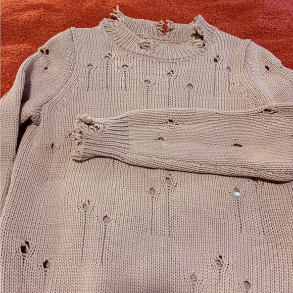 Zara Beige Distressed Turtleneck Sweater - Picture 6 of 6